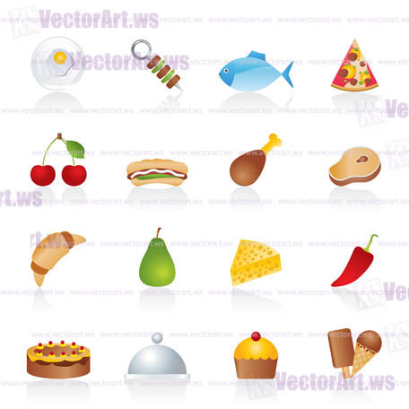 Different kind of food icons - vector icon set