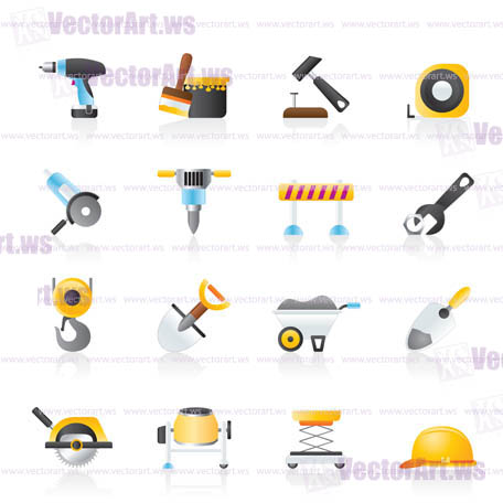 building and construction icons - vector icon set