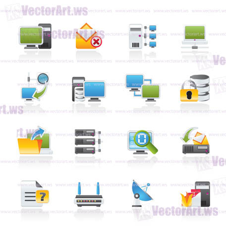 Computer Network and internet icons - vector icon set