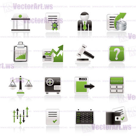 Stock exchange and finance icons - vector icon set