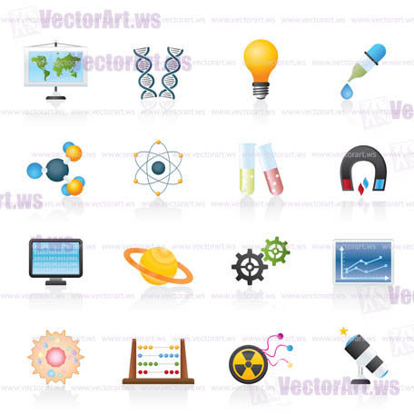 science, research and education Icons - Vector Icon set