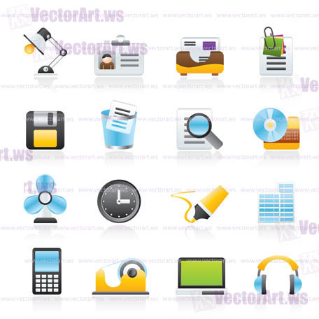 Office and business icons - vector icon set