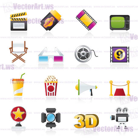 Cinema and Movie icons- vector icon set