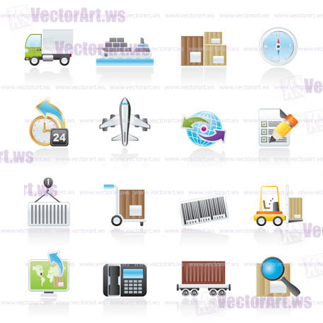 shipping and logistics icons - vector icon set