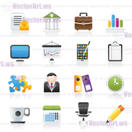 Business and office icons - vector icon set