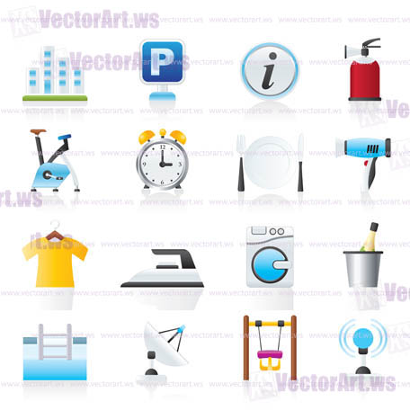 Hotel and travel icons - vector icon set