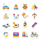 different kind of toys icons - vector icon set