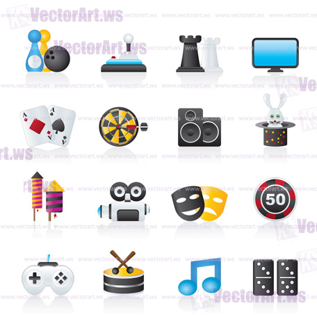 entertainment objects icons - vector icon set