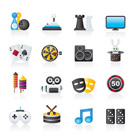 entertainment objects icons - vector icon set