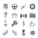 Different kind of car parts icons - vector icon set