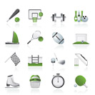 Sport objects icons - vector icon set