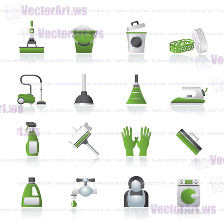 Cleaning and hygiene icons - vector icon set