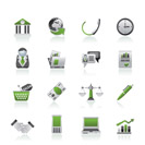 Business and office objects icons - vector icon set