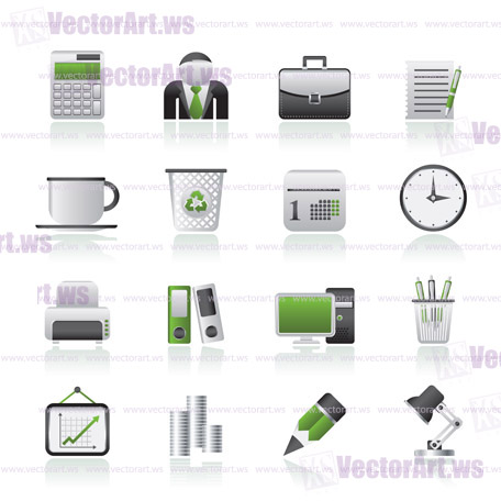 Business and office icons - vector icon set