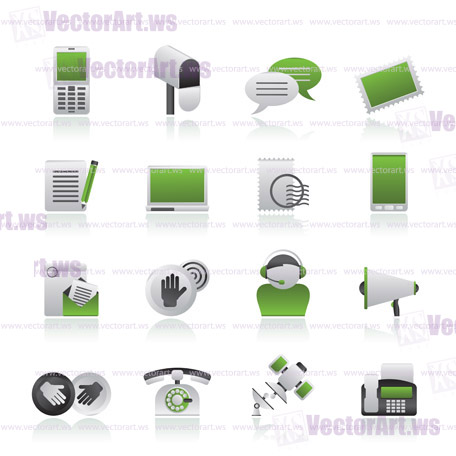 Contact and communication icons - vector icon set