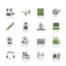 Audio and video icons - vector icon set