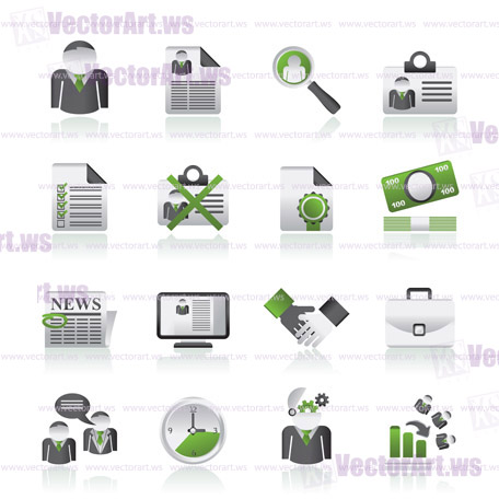 Employment and jobs icons - vector icon set