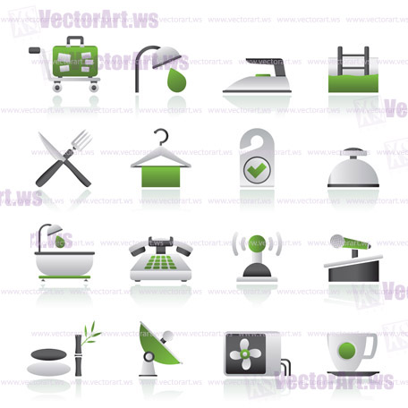 Hotel and motel icons - Vector icon Set