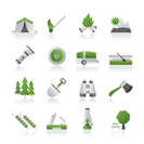 Camping, travel and Tourism icons - vector icon set