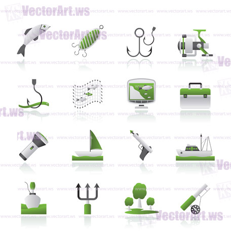 Fishing industry icons - vector icon set