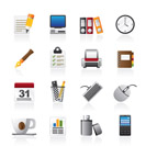 Business and office equipment icons - vector icon set