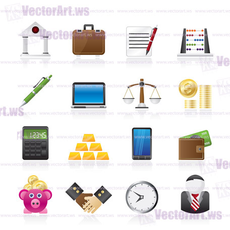 Business and office icons - vector icon set