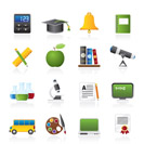 Education and school objects icons - vector icon set