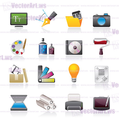 Graphic and website design icons - vector icon set