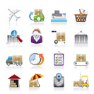 Cargo, logistic and shipping icons - vector icon set