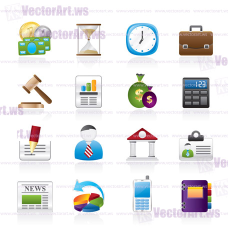 Business, Office and Finance Icons - Vector Icon Set