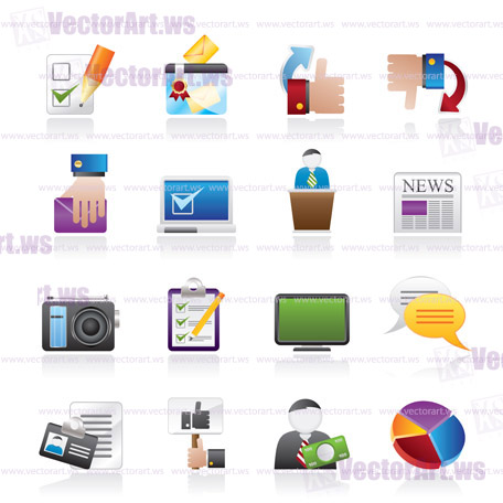 Voting and elections icons - vector icon set