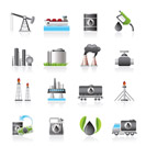 Petrol and oil industry icons - vector icon set