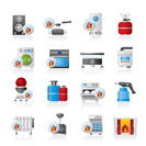 Household Gas Appliances icons - vector icon set