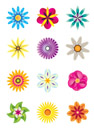 Abstract flower icons - vector illustration