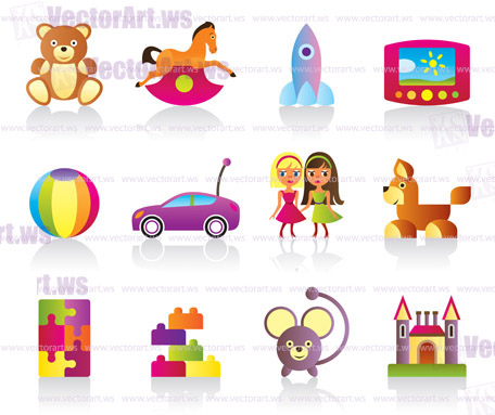 Various children"s toys - vector illustration