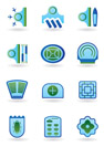 Urban public buildings  icons set - vector illustration