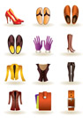 Clothing and footwear of leather - vector illustration