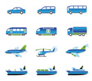 Road, air, rail and water transport - vector illustration