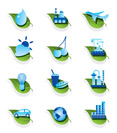 Diverse ecological icons set - vector illustration