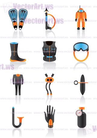 Diving equipmment - vector illustration