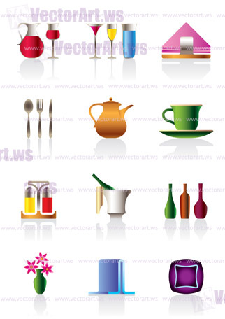 Cafe bar and restaurant icons - vector illustration