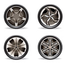 Aluminum rims set - vector illustration