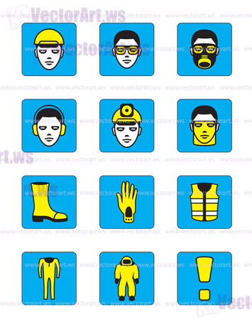 Health and safety icons set - vector illustration