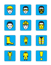 Health and safety icons set - vector illustration
