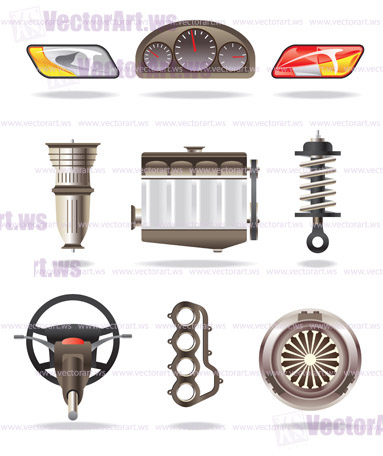 Car parts and accessories - vector illustration