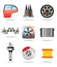 Car parts and symbols - vector illustration