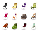 Luxury, interior, office and plastic chairs - vector illustration