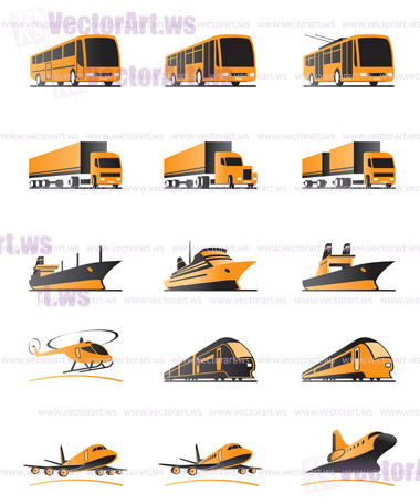 Passenger and cargo transportation - vector illustration