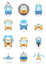 Different transportations icons set - vector illustration