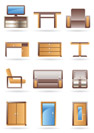 Furniture icons set - vector illustration